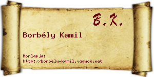 Borbély Kamil névjegykártya